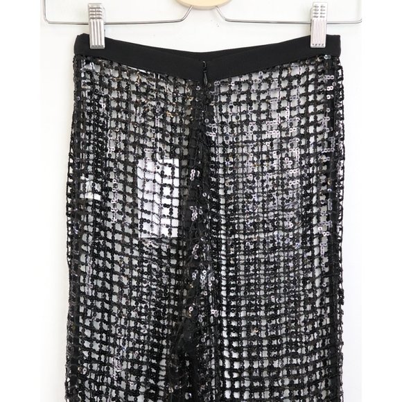 NWT Lovers + Friends Bliss Sequin High Rise Wide Leg Paillette Pant XX Small XXS - Picture 7 of 8
